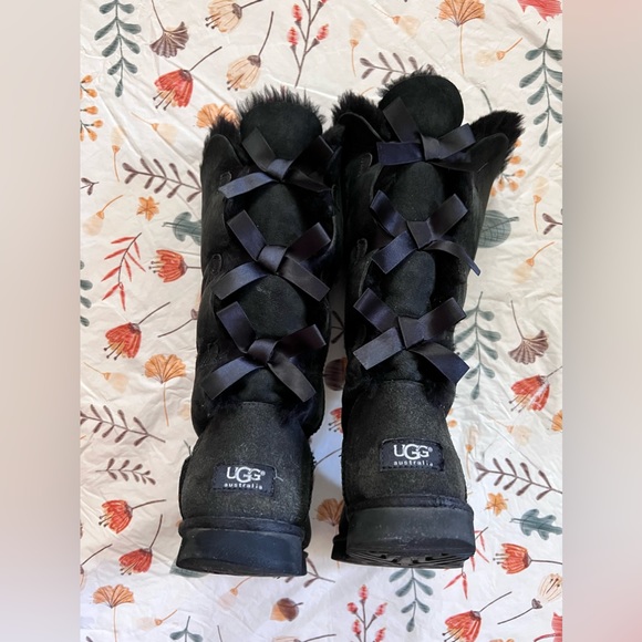 UGG Bailey Bow II Suede Tall Boots - Picture 2 of 4